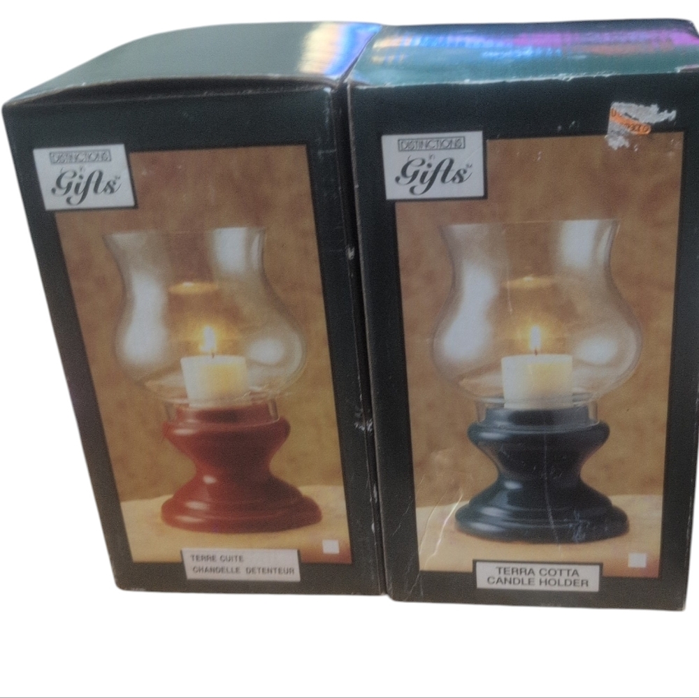 Set of 2 Glass Tealight Holders Clear Votive Candle Decor Home Accent